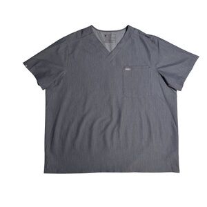 Figs technical collection grey front chest pocket medical scrub top men’s 3XL